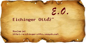Eichinger Ottó névjegykártya